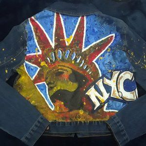 Painted Denim Jacket for Women - ArtWork NYC